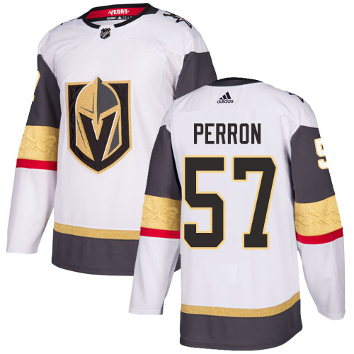 Adidas Men Vegas Golden Knights #57 David Perron White Road Authentic Stitched NHL Jersey